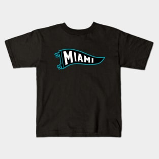 Miami Pennant - Teal Kids T-Shirt